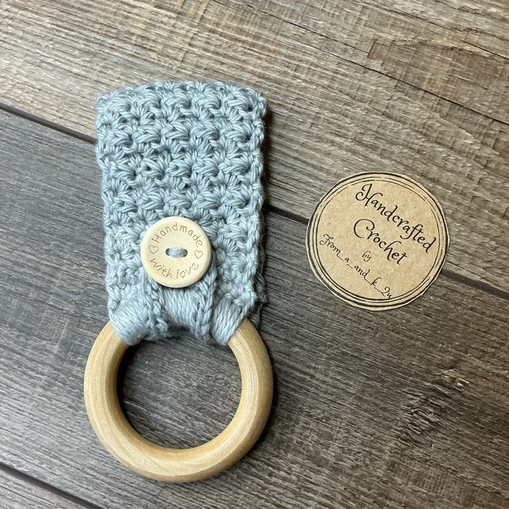Kitchen Tea Hand Towel Holder Topper Cotton Wood Handcrafted Handmade‎ Crochet